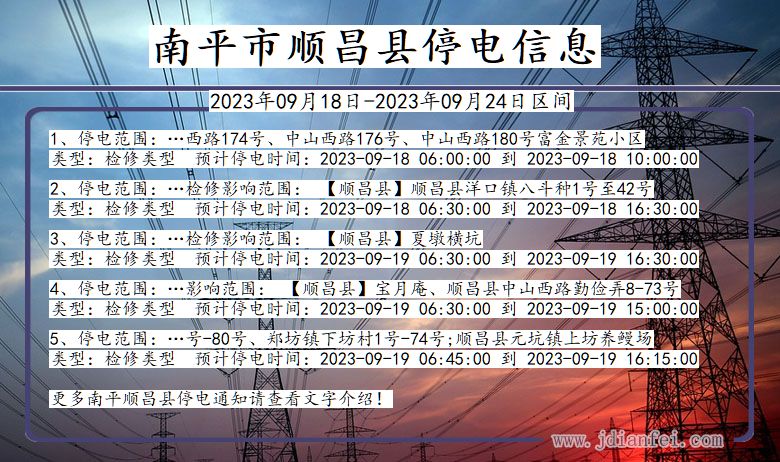 南平顺昌停电通知 福建省南平顺昌停电通知