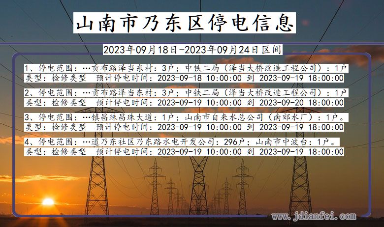 西藏自治区山南乃东停电通知