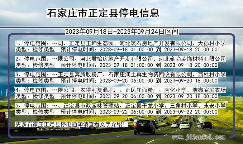 河北省石家庄正定停电通知