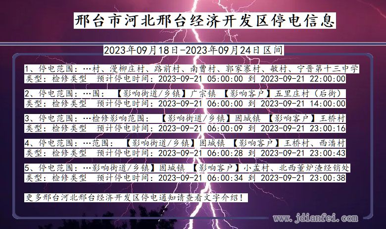 河北省邢台河北邢台经济开发停电通知