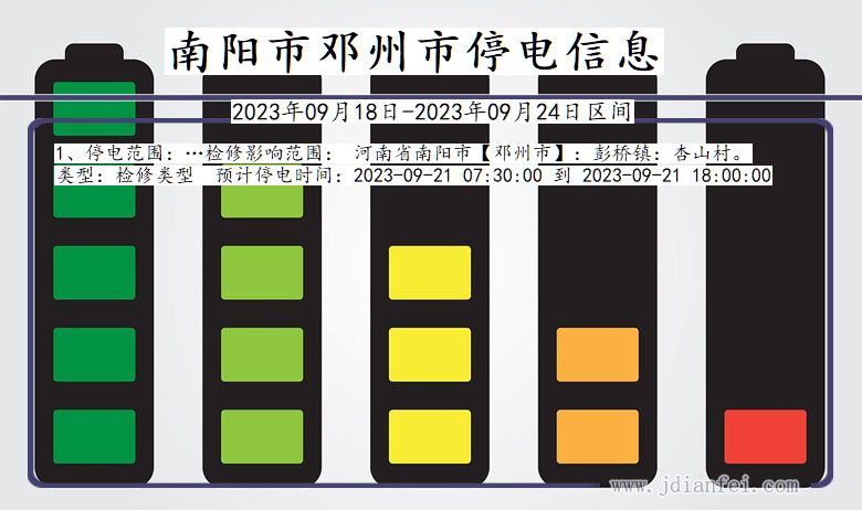 邓州2023年09月18日后停电通知查询_南阳邓州停电通知