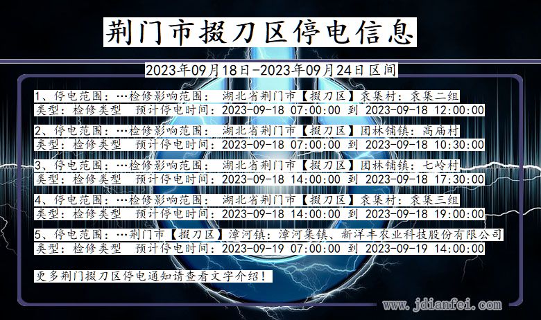 荆门掇刀2023年09月18日以后的停电通知查询_掇刀停电通知