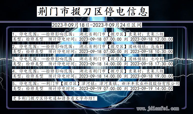 湖北省荆门掇刀停电通知