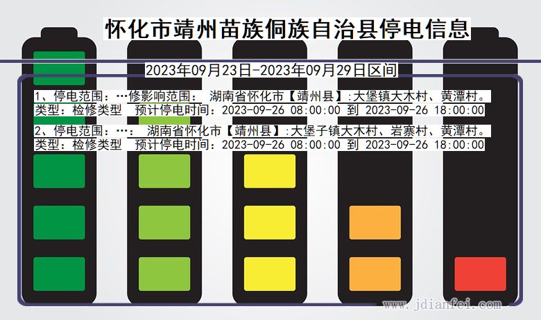 湖南省怀化靖州苗族侗族自治停电通知