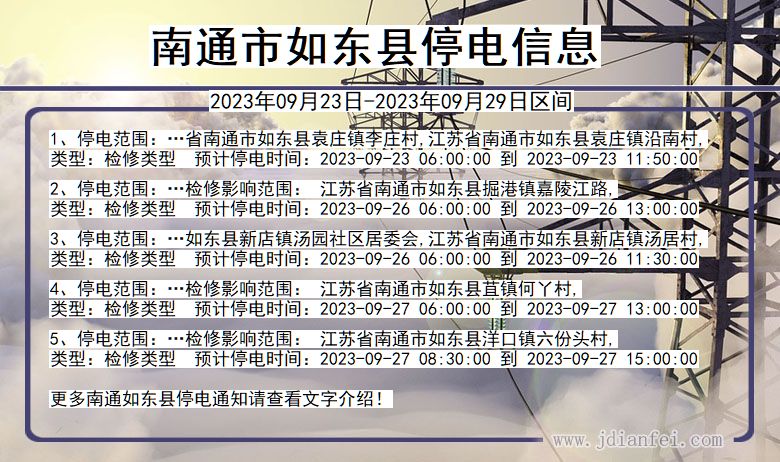 南通如东停电通知 江苏省南通如东停电通知