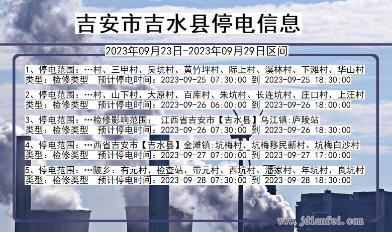 江西省吉安吉水停电通知