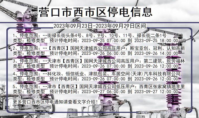 营口西停电通知 辽宁省营口西停电通知