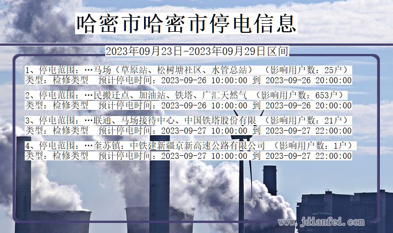 哈密哈密停电通知 新疆维吾尔自治区哈密哈密停电通知