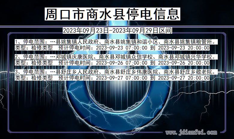 河南省周口商水停电通知