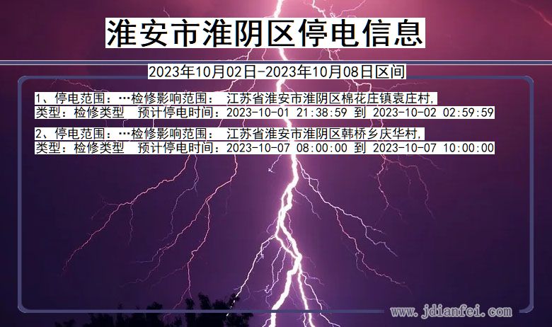 淮安淮阴停电通知 江苏省淮安淮阴停电通知