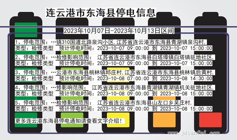 江苏省连云港东海停电通知