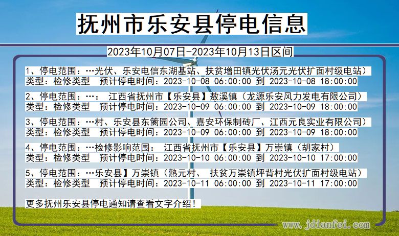 江西省抚州乐安停电通知