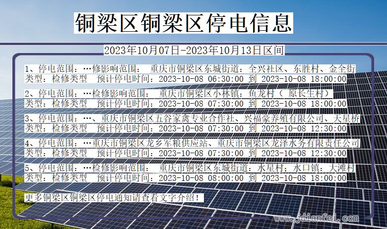 重庆市铜梁区铜梁停电通知