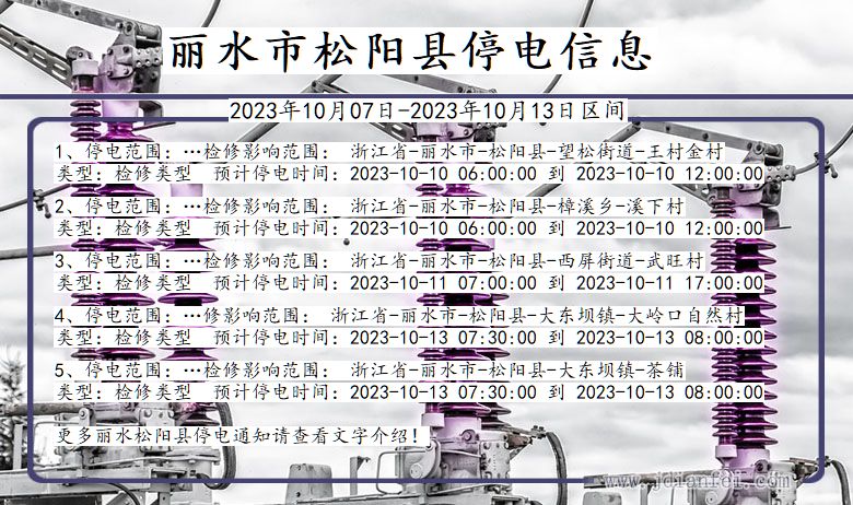 丽水松阳停电通知 浙江省丽水松阳停电通知