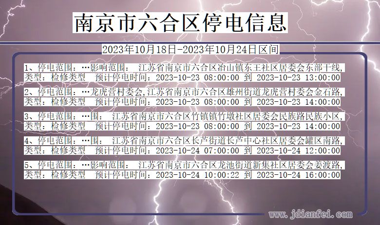 南京六合停电通知 江苏省南京六合停电通知
