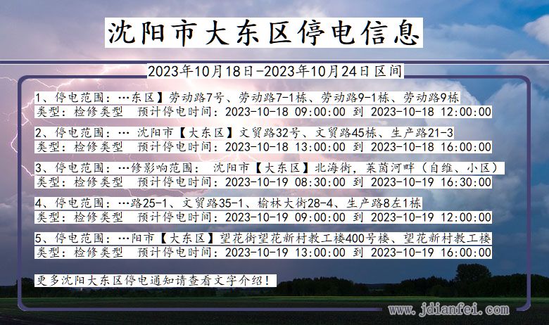 沈阳大东停电通知 辽宁省沈阳大东停电通知