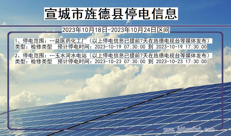 安徽省宣城旌德停电通知