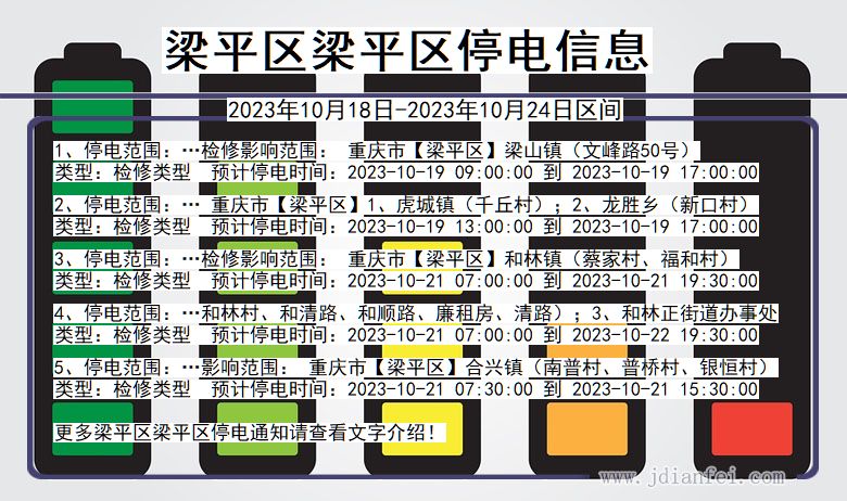 重庆市梁平区梁平停电通知