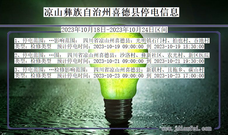 凉山彝族自治州喜德停电通知 四川省凉山彝族自治州喜德停电通知