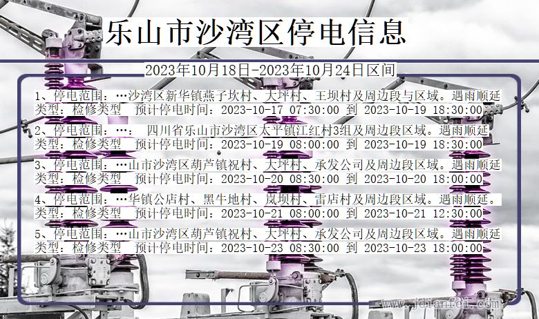 四川省乐山沙湾停电通知