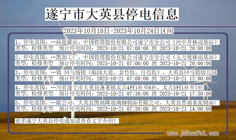 四川省遂宁大英停电通知