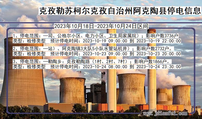 新疆维吾尔自治区克孜勒苏柯尔克孜自治州阿克陶停电通知