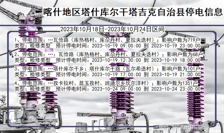 新疆维吾尔自治区喀什地区塔什库尔干塔吉克自治停电通知