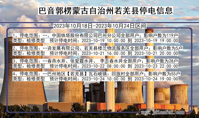 巴音郭楞蒙古自治州若羌停电通知 新疆维吾尔自治区巴音郭楞蒙古自治州若羌停电通知