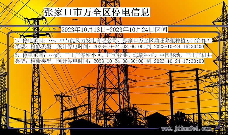 张家口万全停电通知 河北省张家口万全停电通知