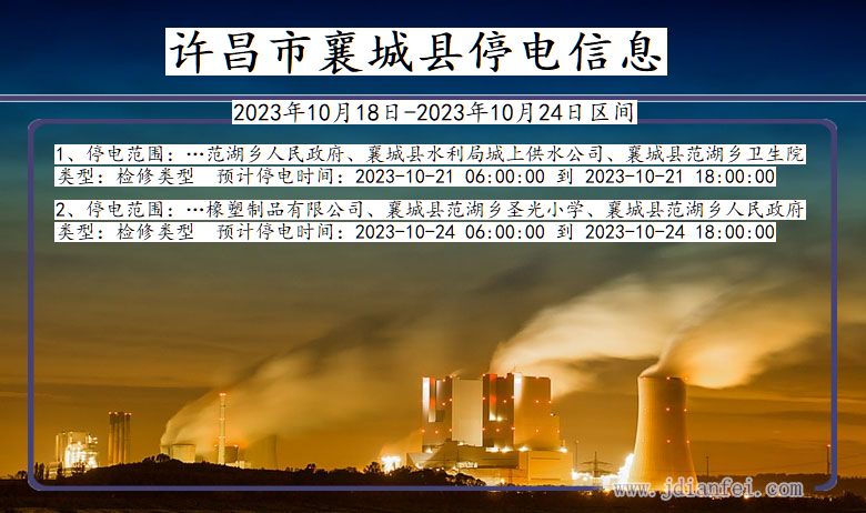 河南省许昌襄城停电通知