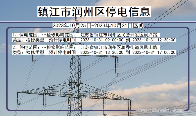 江苏省镇江润州停电通知