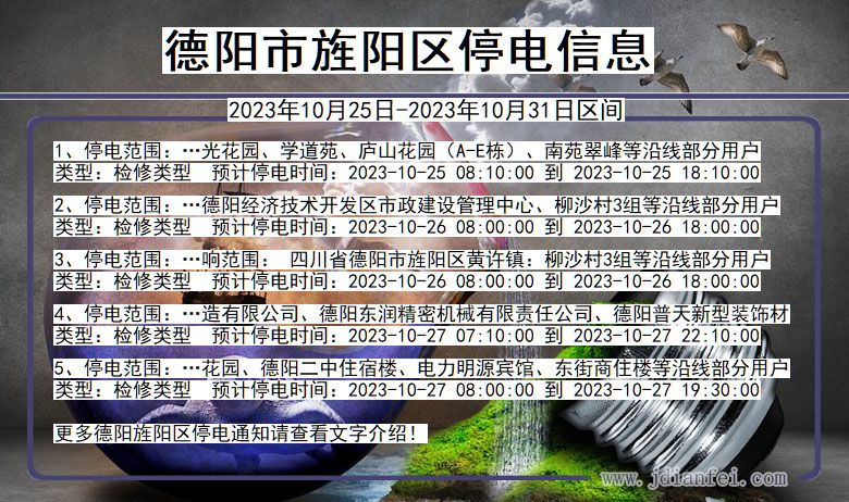 四川省德阳旌阳停电通知