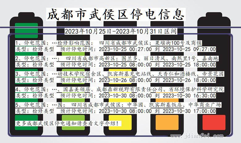成都武侯停电通知 四川省成都武侯停电通知