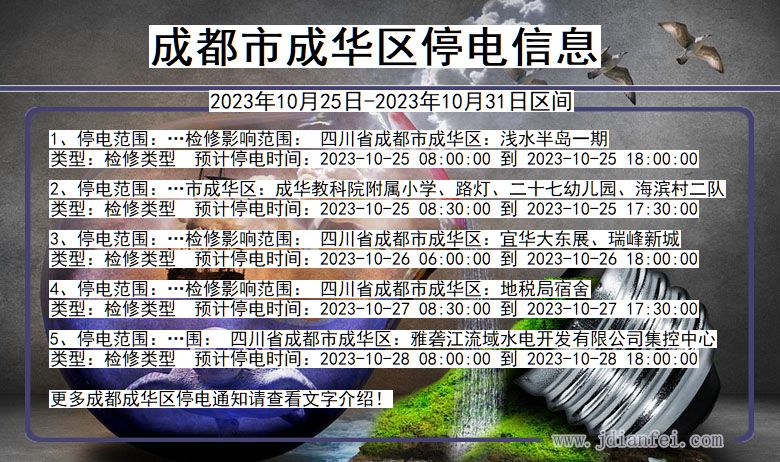 四川省成都成华停电通知