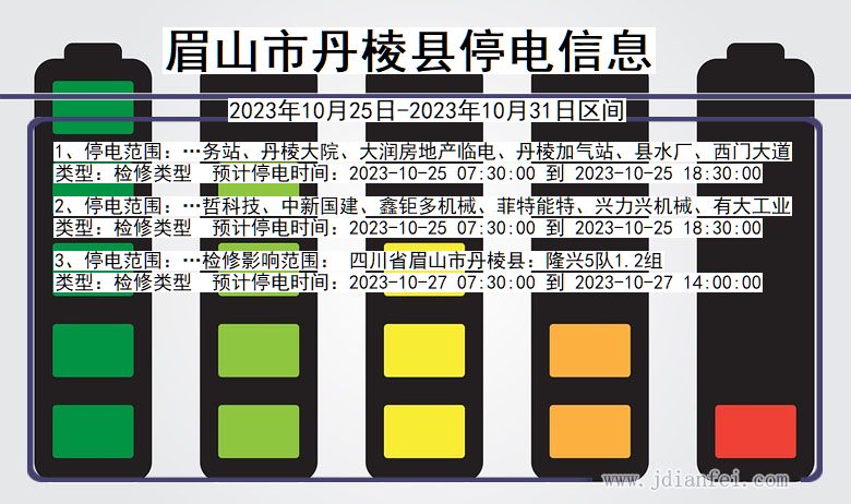 四川省眉山丹棱停电通知