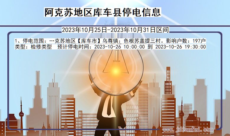 阿克苏地区库车停电通知 新疆维吾尔自治区阿克苏地区库车停电通知