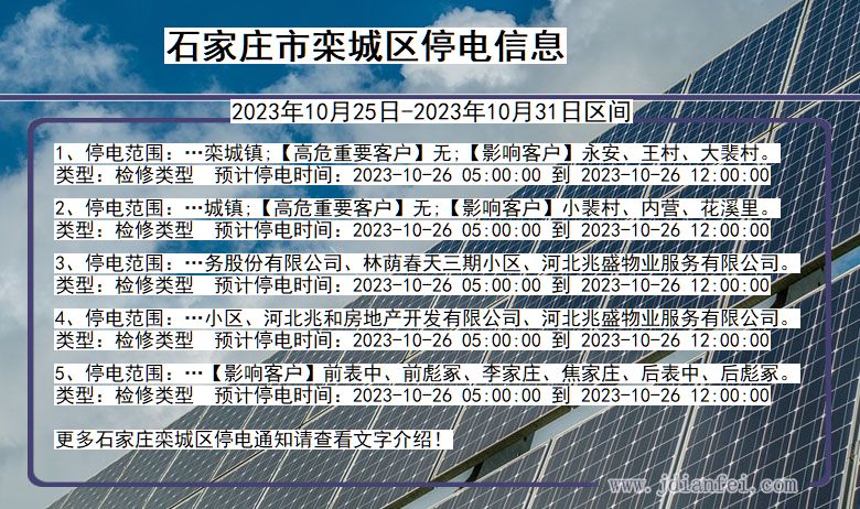 河北省石家庄栾城停电通知