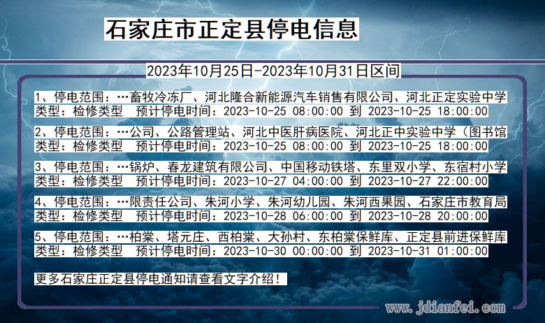 河北省石家庄正定停电通知