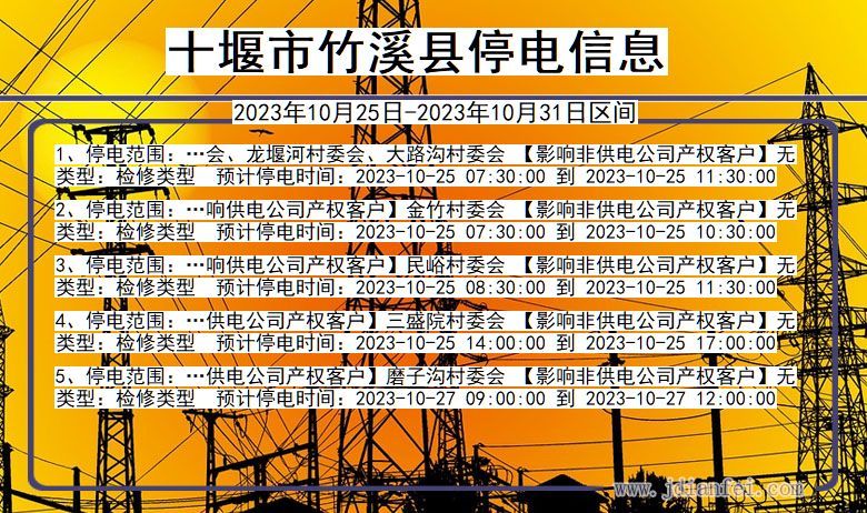 十堰竹溪停电通知 湖北省十堰竹溪停电通知