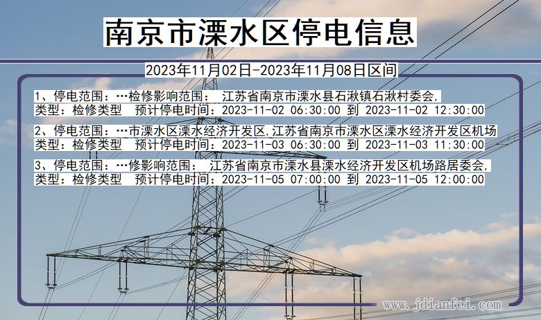 南京溧水停电通知 江苏省南京溧水停电通知