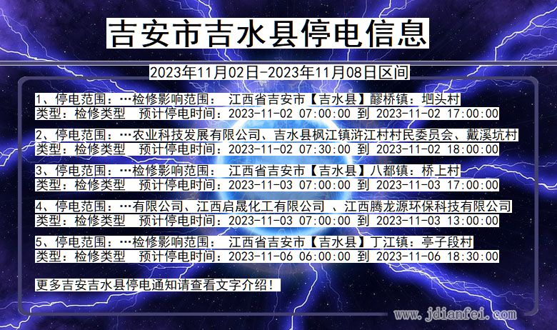 江西省吉安吉水停电通知