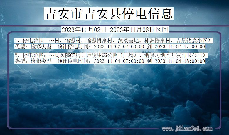 江西省吉安吉安停电通知