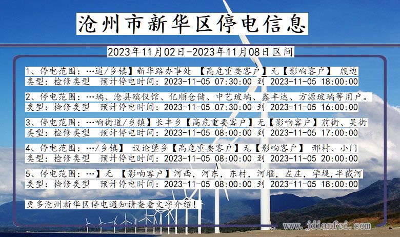 河北省沧州新华停电通知