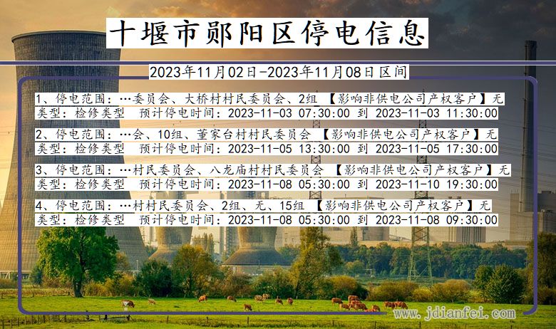 十堰郧阳停电通知 湖北省十堰郧阳停电通知