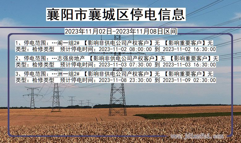 襄阳襄城停电通知 湖北省襄阳襄城停电通知