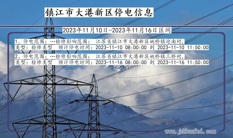 镇江大港新停电通知 江苏省镇江大港新停电通知