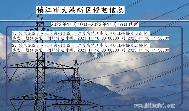 江苏省镇江大港新停电通知