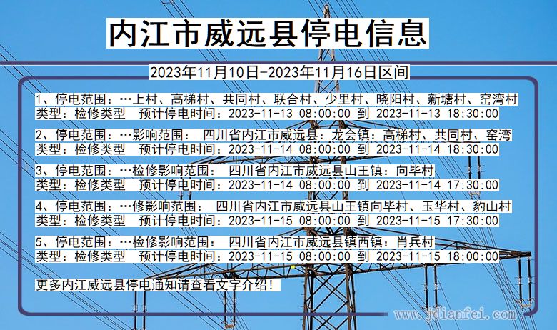 四川省内江威远停电通知