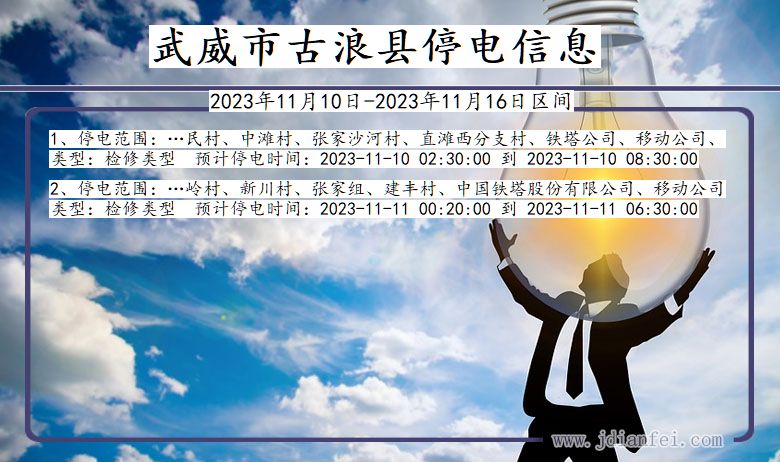 武威古浪停电通知 甘肃省武威古浪停电通知
