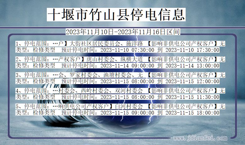 十堰竹山停电通知 湖北省十堰竹山停电通知